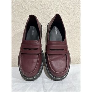 Torrid Women's Chunky Burgundy  Penny Loafer Platform Shoes Heels Size 8WW NEW